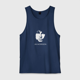 Мужская майка хлопок с принтом Jim Morrison black white minimalism , 100% хлопок |  | Тематика изображения на принте: 
