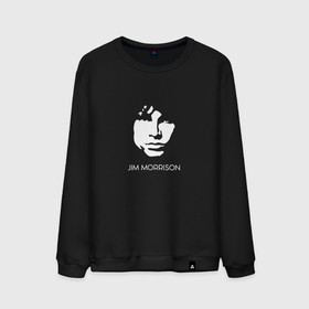 Мужской свитшот хлопок с принтом Jim Morrison black white minimalism , 100% хлопок |  | Тематика изображения на принте: 