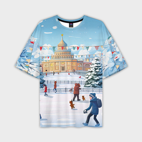 Мужская футболка oversize 3D с принтом Каникулы  новогодние в Екатеринбурге,  |  | Тематика изображения на принте: 