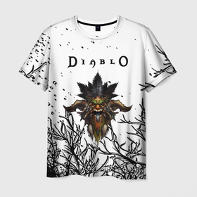 Мужская футболка 3D с принтом Diablo demon 2023 , 100% полиэфир | прямой крой, круглый вырез горловины, длина до линии бедер | 