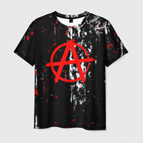 Мужская футболка 3D с принтом Символика анархия краски всплеск в Кировске, 100% полиэфир | прямой крой, круглый вырез горловины, длина до линии бедер | 