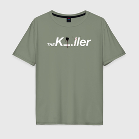 Мужская футболка хлопок Oversize с принтом The killer logo в Тюмени, 100% хлопок | свободный крой, круглый ворот, “спинка” длиннее передней части | 