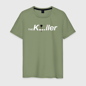 Мужская футболка хлопок с принтом The killer logo в Петрозаводске, 100% хлопок | прямой крой, круглый вырез горловины, длина до линии бедер, слегка спущенное плечо. | 
