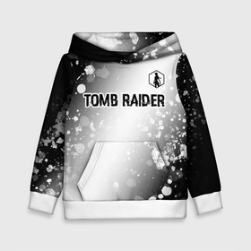 Детская толстовка 3D с принтом Tomb Raider glitch на светлом фоне посередине в Курске, 100% полиэстер | двухслойный капюшон со шнурком для регулировки, мягкие манжеты на рукавах и по низу толстовки, спереди карман-кенгуру с мягким внутренним слоем | 