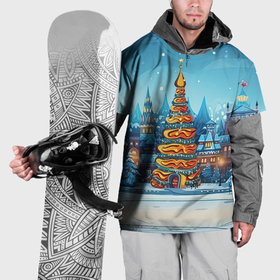 Накидка на куртку 3D с принтом Новогоднее настроение  елочка , 100% полиэстер |  | Тематика изображения на принте: 