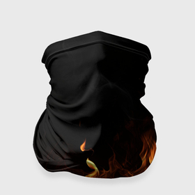 Бандана-труба 3D с принтом Черный  фон и огонь в Тюмени, 100% полиэстер, ткань с особыми свойствами — Activecool | плотность 150‒180 г/м2; хорошо тянется, но сохраняет форму | 