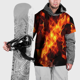 Накидка на куртку 3D с принтом Огонь  на черном фоне в Кировске, 100% полиэстер |  | 