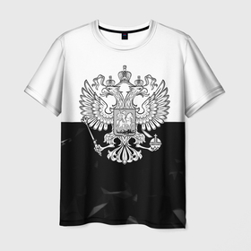 Мужская футболка 3D с принтом Патриот РФ герб империи в Курске, 100% полиэфир | прямой крой, круглый вырез горловины, длина до линии бедер | 