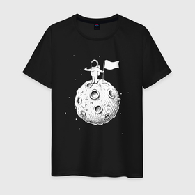 Мужская футболка хлопок с принтом Я на луне в Кировске, 100% хлопок | прямой крой, круглый вырез горловины, длина до линии бедер, слегка спущенное плечо. | 