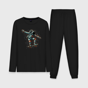 Мужская пижама с лонгсливом хлопок с принтом Космонавт скейтер в Курске,  |  | Тематика изображения на принте: 