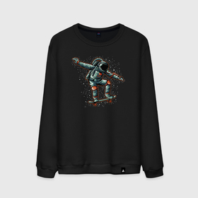 Мужской свитшот хлопок с принтом Космонавт скейтер в Курске, 100% хлопок |  | Тематика изображения на принте: 