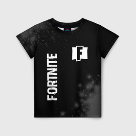 Детская футболка 3D с принтом Fortnite glitch на темном фоне вертикально в Кировске, 100% гипоаллергенный полиэфир | прямой крой, круглый вырез горловины, длина до линии бедер, чуть спущенное плечо, ткань немного тянется | 