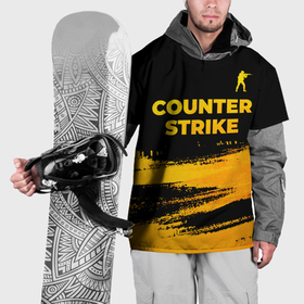 Накидка на куртку 3D с принтом Counter Strike   gold gradient посередине в Петрозаводске, 100% полиэстер |  | 