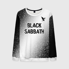 Мужской свитшот 3D с принтом Black Sabbath glitch на светлом фоне посередине в Белгороде, 100% полиэстер с мягким внутренним слоем | круглый вырез горловины, мягкая резинка на манжетах и поясе, свободная посадка по фигуре | Тематика изображения на принте: 