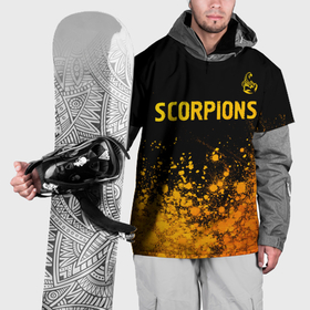 Накидка на куртку 3D с принтом Scorpions   gold gradient посередине в Санкт-Петербурге, 100% полиэстер |  | 