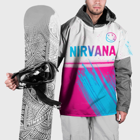 Накидка на куртку 3D с принтом Nirvana neon gradient style посередине в Тюмени, 100% полиэстер |  | 