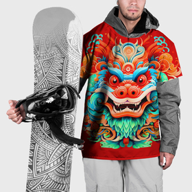 Накидка на куртку 3D с принтом Праздничный китайский дракон в Санкт-Петербурге, 100% полиэстер |  | Тематика изображения на принте: 