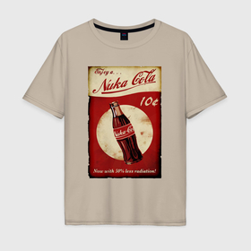 Мужская футболка хлопок Oversize с принтом Nuka cola price , 100% хлопок | свободный крой, круглый ворот, “спинка” длиннее передней части | 
