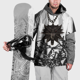 Накидка на куртку 3D с принтом Ведьмак медальён на цепи в Тюмени, 100% полиэстер |  | Тематика изображения на принте: 
