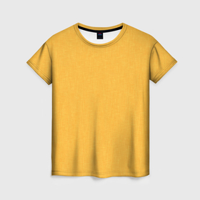 Женская футболка 3D с принтом Жёлтый однотонный текстура в Екатеринбурге, 100% полиэфир ( синтетическое хлопкоподобное полотно) | прямой крой, круглый вырез горловины, длина до линии бедер | 
