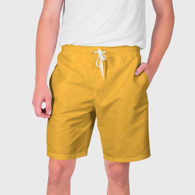 Мужские шорты 3D с принтом Жёлтый однотонный текстура в Екатеринбурге,  полиэстер 100% | прямой крой, два кармана без застежек по бокам. Мягкая трикотажная резинка на поясе, внутри которой широкие завязки. Длина чуть выше колен | Тематика изображения на принте: 