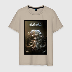 Мужская футболка хлопок с принтом Fallout armour poster в Белгороде, 100% хлопок | прямой крой, круглый вырез горловины, длина до линии бедер, слегка спущенное плечо. | Тематика изображения на принте: 