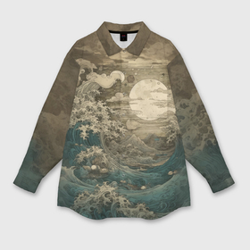 Мужская рубашка oversize 3D с принтом Иллюстрация морской пучины в Белгороде,  |  | 