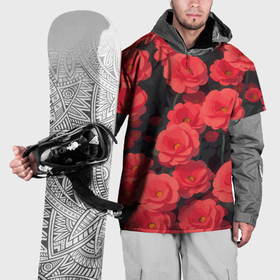 Накидка на куртку 3D с принтом Маковое поле с красными цветочками , 100% полиэстер |  | Тематика изображения на принте: 
