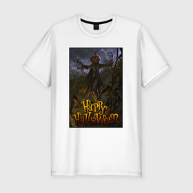Мужская футболка хлопок Slim с принтом Scarecrow monster в Белгороде, 92% хлопок, 8% лайкра | приталенный силуэт, круглый вырез ворота, длина до линии бедра, короткий рукав | 