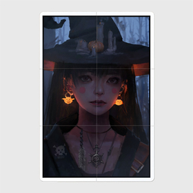 Магнитный плакат 2Х3 с принтом Ведьма   хэллоуин в Кировске, Полимерный материал с магнитным слоем | 6 деталей размером 9*9 см | Тематика изображения на принте: 
