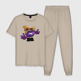 Мужская пижама хлопок с принтом Мурка Chicken Gun в Белгороде, 100% хлопок | брюки и футболка прямого кроя, без карманов, на брюках мягкая резинка на поясе и по низу штанин
 | 