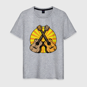 Мужская футболка хлопок с принтом Shine guitars в Курске, 100% хлопок | прямой крой, круглый вырез горловины, длина до линии бедер, слегка спущенное плечо. | Тематика изображения на принте: 