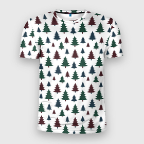 Мужская футболка 3D Slim с принтом Рождественская елка и мечты в Курске, 100% полиэстер с улучшенными характеристиками | приталенный силуэт, круглая горловина, широкие плечи, сужается к линии бедра | 