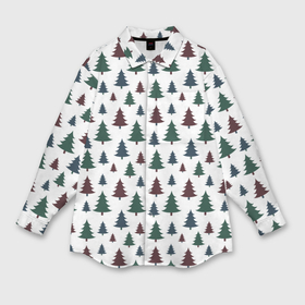 Мужская рубашка oversize 3D с принтом Рождественская елка и мечты ,  |  | 