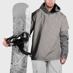 Накидка на куртку 3D с принтом Текстура серо бежевый однотонный в Санкт-Петербурге, 100% полиэстер |  | 