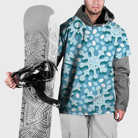 Накидка на куртку 3D с принтом Новогодние или рождественские снежинки в Белгороде, 100% полиэстер |  | 