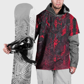 Накидка на куртку 3D с принтом Красная адская киберпанк броня в Белгороде, 100% полиэстер |  | 