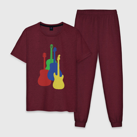 Мужская пижама хлопок с принтом Цветные мелодии в Белгороде, 100% хлопок | брюки и футболка прямого кроя, без карманов, на брюках мягкая резинка на поясе и по низу штанин
 | 