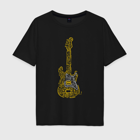 Мужская футболка хлопок Oversize с принтом My guitar в Курске, 100% хлопок | свободный крой, круглый ворот, “спинка” длиннее передней части | Тематика изображения на принте: 