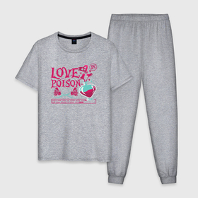 Мужская пижама хлопок с принтом Яд любви в Белгороде, 100% хлопок | брюки и футболка прямого кроя, без карманов, на брюках мягкая резинка на поясе и по низу штанин
 | 