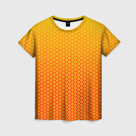 Женская футболка 3D с принтом Градиент солнечный с рисунком в Новосибирске, 100% полиэфир ( синтетическое хлопкоподобное полотно) | прямой крой, круглый вырез горловины, длина до линии бедер | 