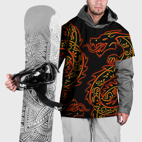 Накидка на куртку 3D с принтом Дракон с эффектом свечения в Кировске, 100% полиэстер |  | Тематика изображения на принте: 