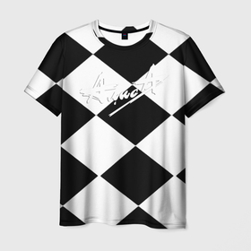 Мужская футболка 3D с принтом Алиса шахматная клетка в Курске, 100% полиэфир | прямой крой, круглый вырез горловины, длина до линии бедер | 