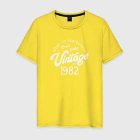 Мужская футболка хлопок с принтом 1982 год   выдержанный до совершенства в Кировске, 100% хлопок | прямой крой, круглый вырез горловины, длина до линии бедер, слегка спущенное плечо. | 