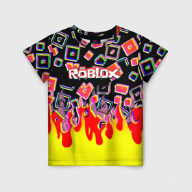 Детская футболка 3D с принтом Roblox glitch game в Кировске, 100% гипоаллергенный полиэфир | прямой крой, круглый вырез горловины, длина до линии бедер, чуть спущенное плечо, ткань немного тянется | 