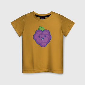 Детская футболка хлопок с принтом Виноград   suika game в Петрозаводске, 100% хлопок | круглый вырез горловины, полуприлегающий силуэт, длина до линии бедер | 
