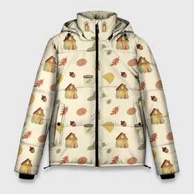 Мужская зимняя куртка 3D с принтом Осенняя атмосфера уюта в Санкт-Петербурге, верх — 100% полиэстер; подкладка — 100% полиэстер; утеплитель — 100% полиэстер | длина ниже бедра, свободный силуэт Оверсайз. Есть воротник-стойка, отстегивающийся капюшон и ветрозащитная планка. 

Боковые карманы с листочкой на кнопках и внутренний карман на молнии. | 
