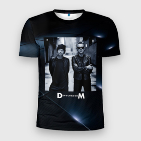 Мужская футболка 3D Slim с принтом Depeche Mode   Мартин и Дэйв в Екатеринбурге, 100% полиэстер с улучшенными характеристиками | приталенный силуэт, круглая горловина, широкие плечи, сужается к линии бедра | 