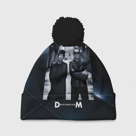 Шапка 3D c помпоном с принтом Depeche Mode   Мартин и Дэйв в Кировске, 100% полиэстер | универсальный размер, печать по всей поверхности изделия | 