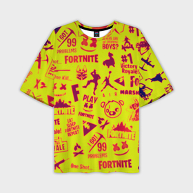 Мужская футболка oversize 3D с принтом Fortnite epic games yellow в Курске,  |  | 